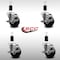 Service Caster 3.5'' SS Phenolic Swivel 1-3/8'' Expanding Stem Caster Set with Brake, 4PK SCC-SSEX20S3514-PHS-TLB-138-4 - alternate 2